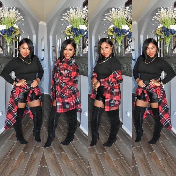 Jackets & Blazers - Oversized Plaid Shacket